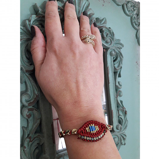 Evil eye crochet bracelet