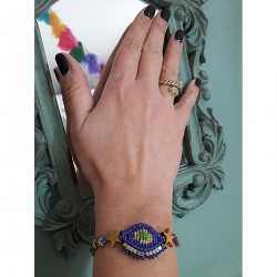Evil eye crochet bracelet
