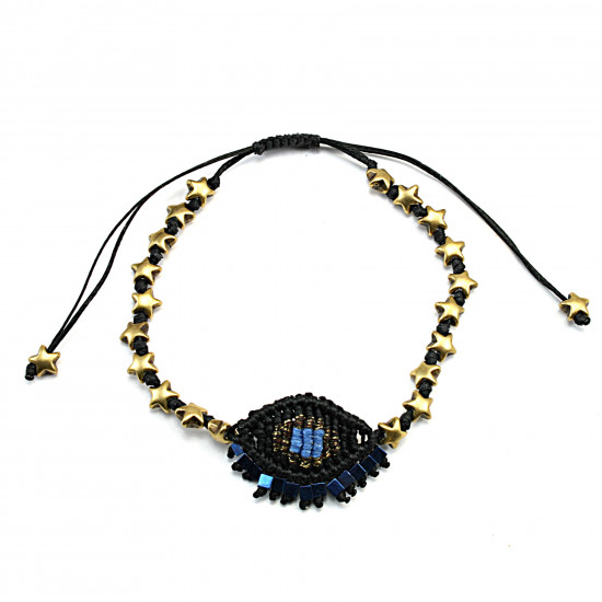 Evil eye crochet bracelet