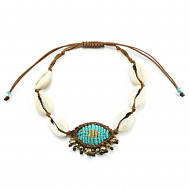 Evil eye bracelet with shells