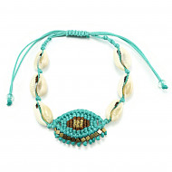 Evil eye bracelet with shells