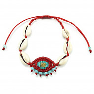 Evil eye bracelet with shells