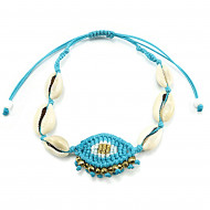 Evil eye bracelet with shells