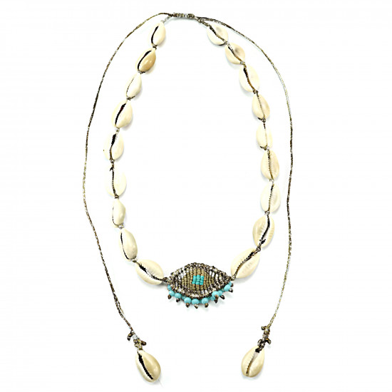Evil eye necklace with shells