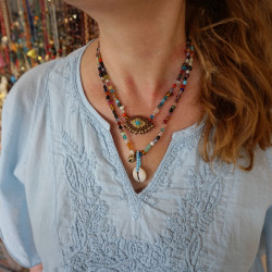 Evil eye and shell necklace