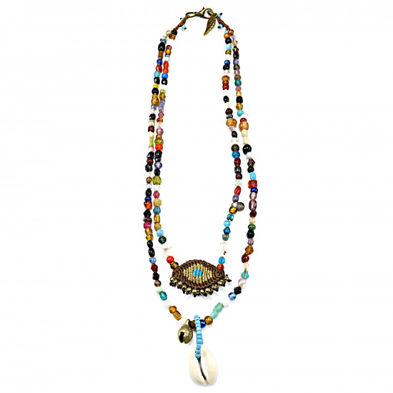 Evil eye and shell necklace