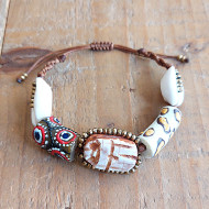 Egyptian Ceramic Scarab Bracelet 1501919