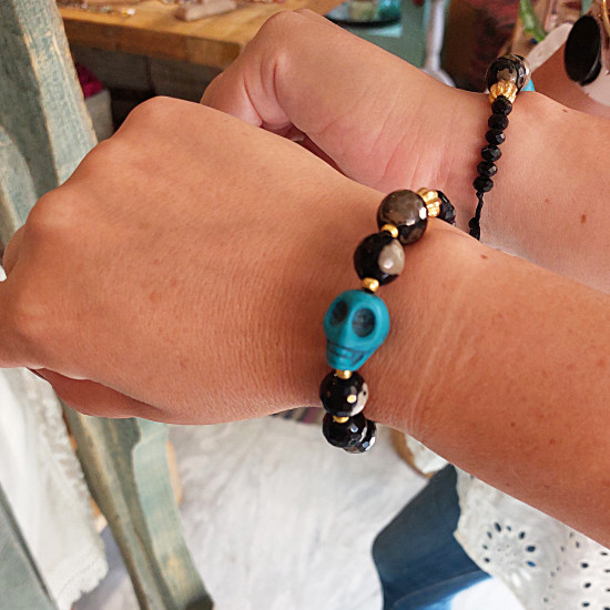 Bracelet with howlite skull 1501921