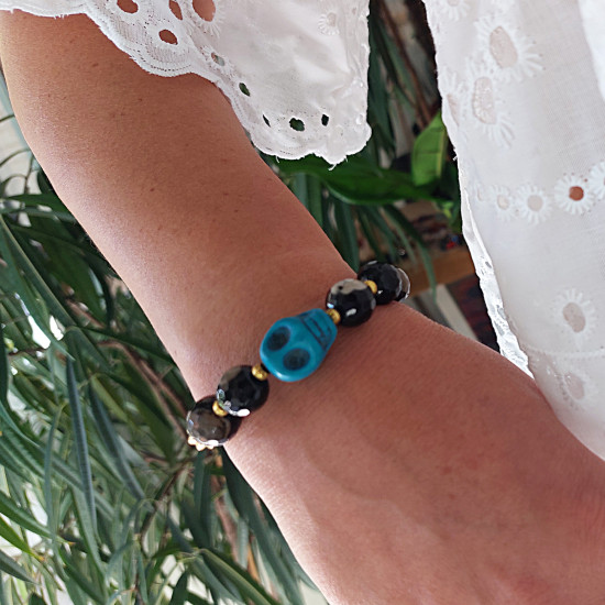Bracelet with howlite skull 1501921