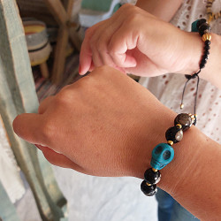 Bracelet with howlite skull 1501921