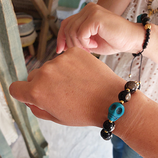 Bracelet with howlite skull 1501921