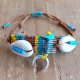 Hippie macrame shell bracelet 1501925