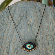 Macrame evil eye necklace 1001496