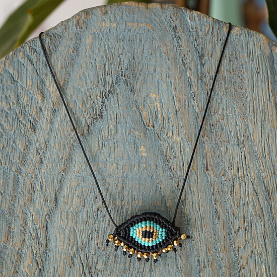 Macrame evil eye necklace 1001496