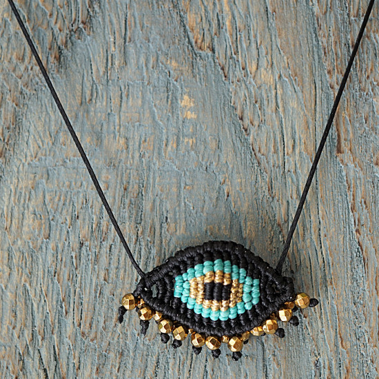 Macrame evil eye necklace 1001496
