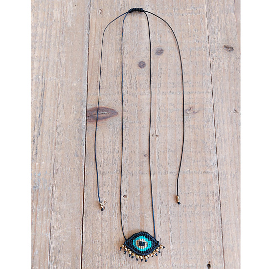 Macrame evil eye necklace 1001496