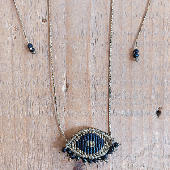 Macrame  evil eye necklace 1001635