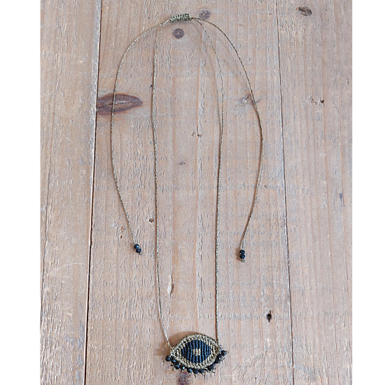 Macrame  evil eye necklace 1001635