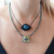 Macrame evil eye necklace 1001636