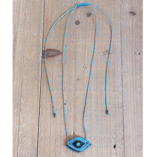 Macrame evil eye necklace 1001637