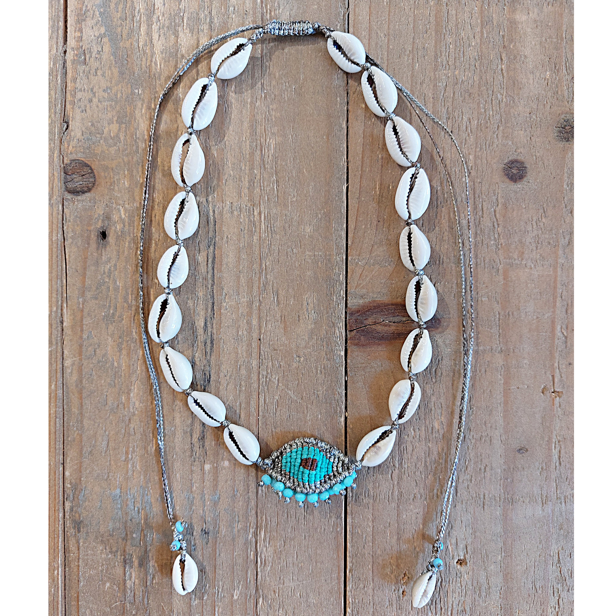 Evil eye necklace with shells