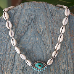 Evil eye necklace with shells 1001864