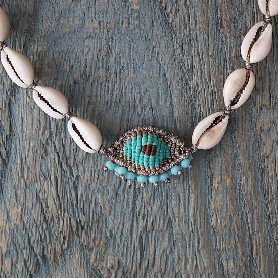 Evil eye necklace with shells 1001864