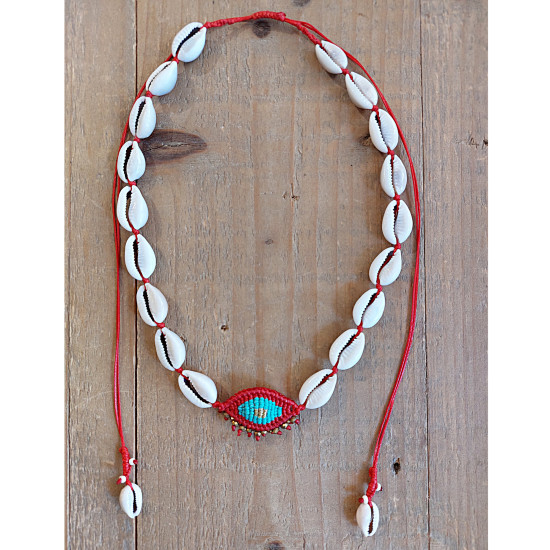 Evil eye necklace with shells 1001867