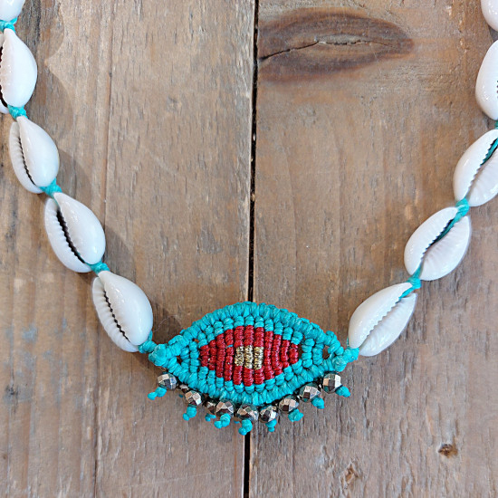 Evil eye necklace with shells 1001872