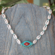 Evil eye necklace with shells 1001872