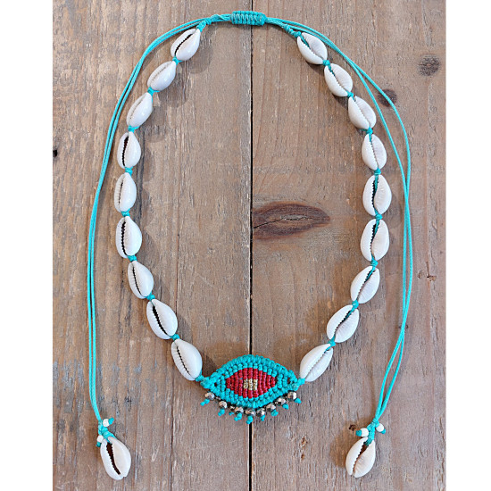 Evil eye necklace with shells 1001872