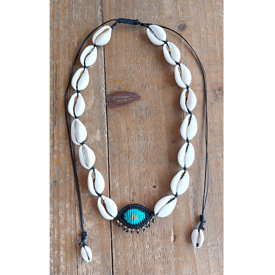 Evil eye necklace with shells 1001873