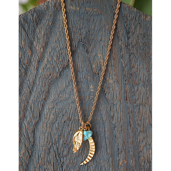 Moon and hand necklace 1002449