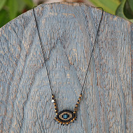 Crochet evil eye necklace 1002497