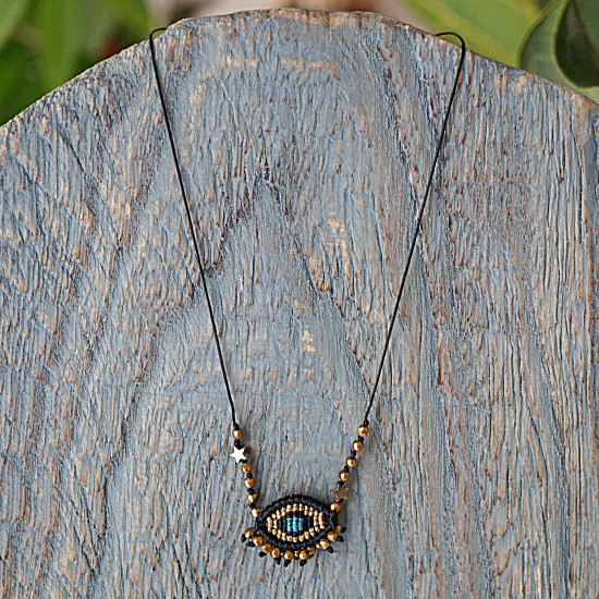 Crochet evil eye necklace 1002497