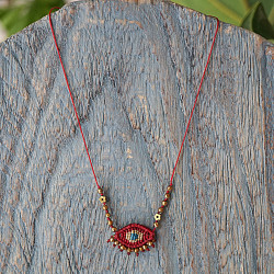 Crochet evil eye necklace 1002499