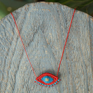 Evil eye macrame necklace 1002666