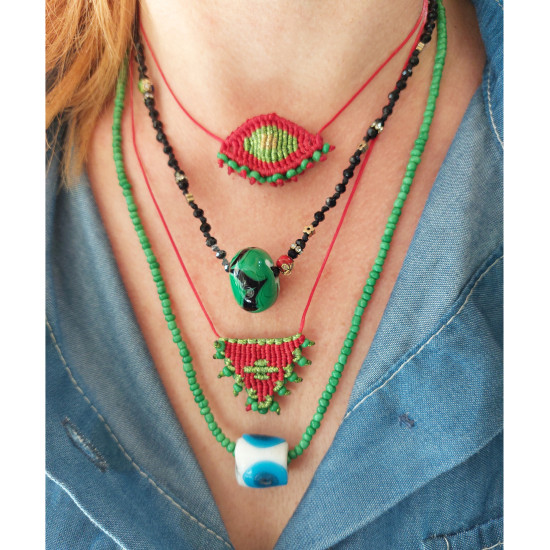 Necklace macrame talisman 1002668
