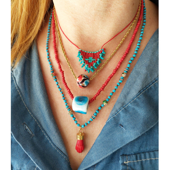 Necklace macrame talisman 1002673