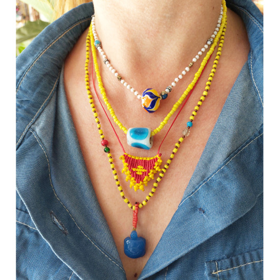 Necklace macrame talisman 1002674