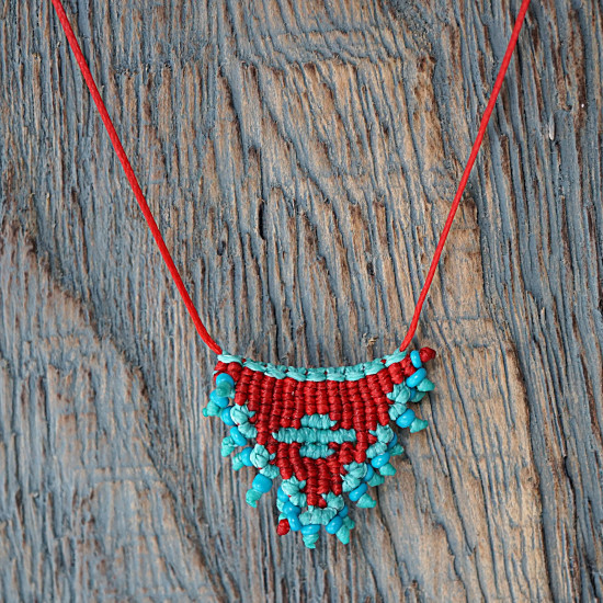 Necklace macrame talisman 1002673
