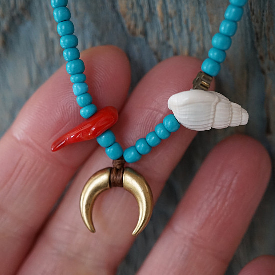 Beaded necklace bohemian 1002720