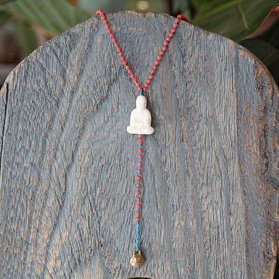 Rosary style Buddha necklace 1002731