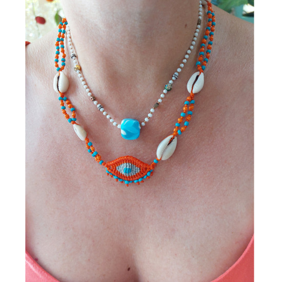Macrame evil eye necklace 1002747