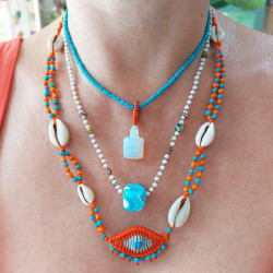 Macrame evil eye necklace 1002747