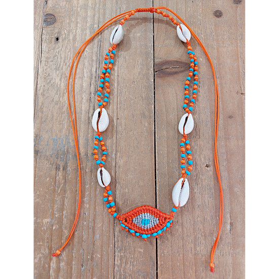 Macrame evil eye necklace 1002747