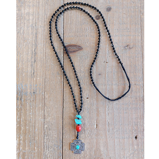 Boho rock cross pendant 1002756