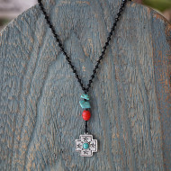 Boho rock cross pendant 1002756