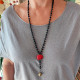 Cinnabar elephant pendant necklace 1002759