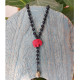 Cinnabar elephant pendant necklace 1002759